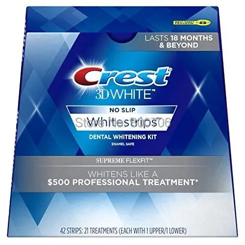 Новая коробка Crest 3D белые полосы люкс Supreme Flex Fit 42 полоски 21 стиль | Красота и