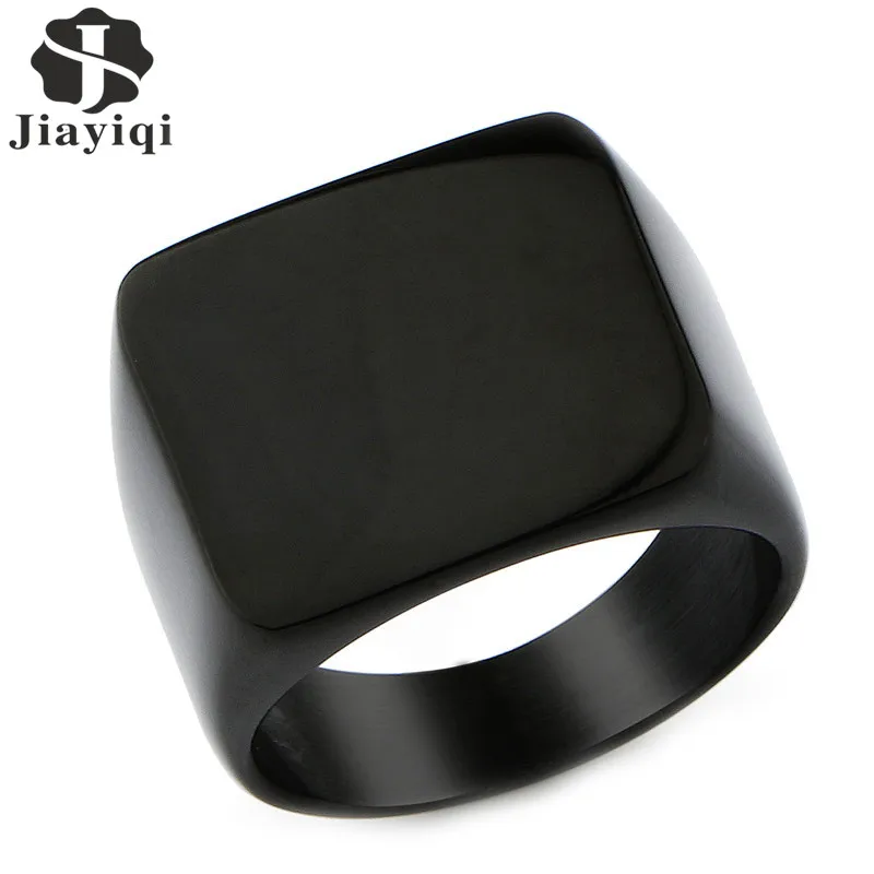 Простое мужское кольцо Jiayiqi 316L из титановой стали с гладкой поверхностью|fashion