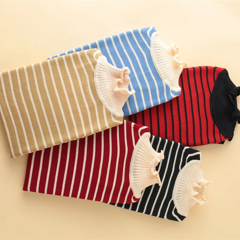 Female Long Striped Cashmere Sweater Women Half Turtleneck Knitted Christmas Sweaters And Pullovers Fashion Tops Warm Jumpers | Женская