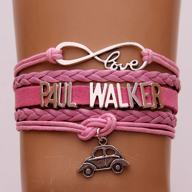 Кожаный браслет Infinity love Paul Walker Очаровательные кожаные браслеты с запахом быстрая