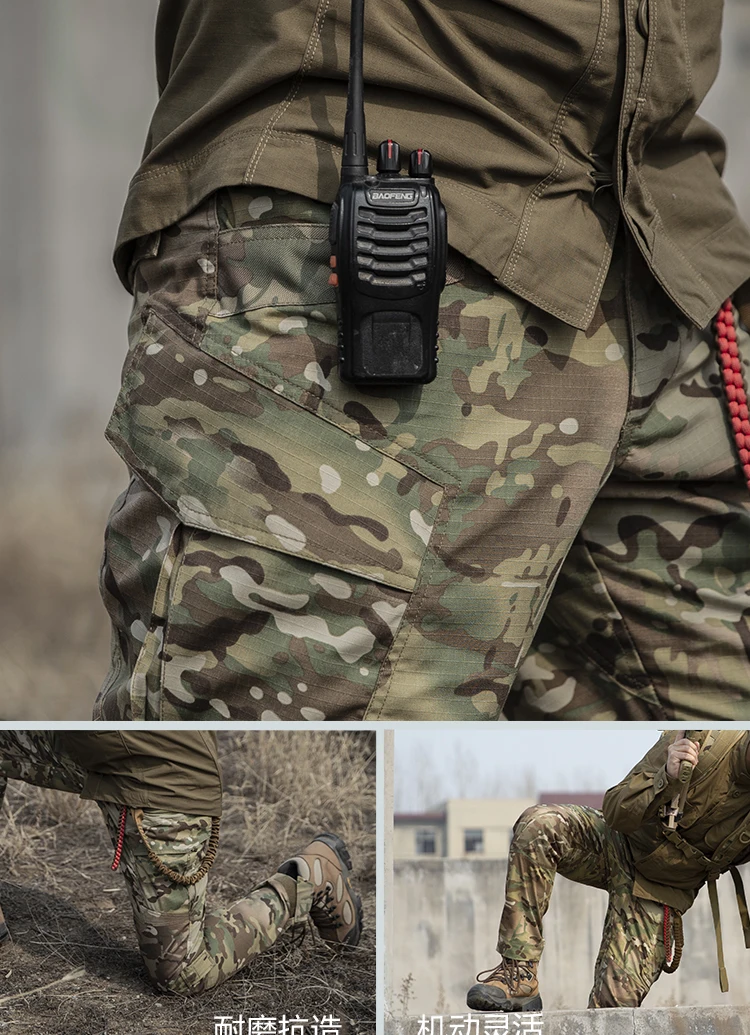 Камуфляжные хлопковые водонепроницаемые мужские военные тактические брюки, камуфляжные брюки, армейские военные брюки, мужские брюки-карго, повседневные брюки для женщин