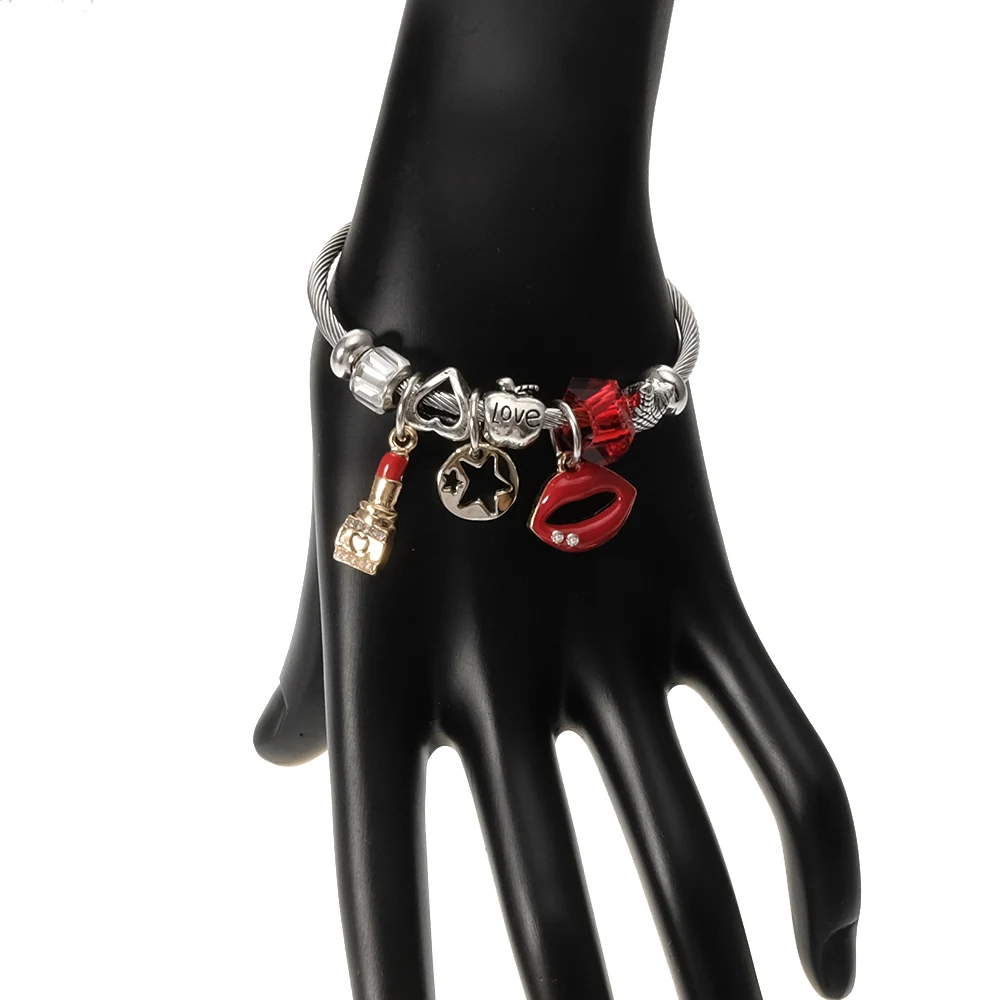Women Fashion Jewelry Lipstick Vermilion Border Bracelet Beautful Gift Metal SZ0007 |