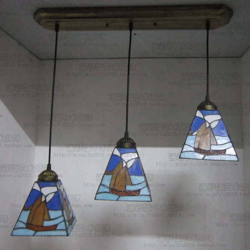 

European Mediterranean tiffany retro pendant light hallway cozy Creative lamp bar corridor