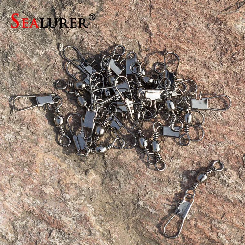 20pcs Connector Lure Seamline Character Ring Stainless Steel Fishing Supplies Small Accessories Barrel Swivel with Interlock | Спорт и