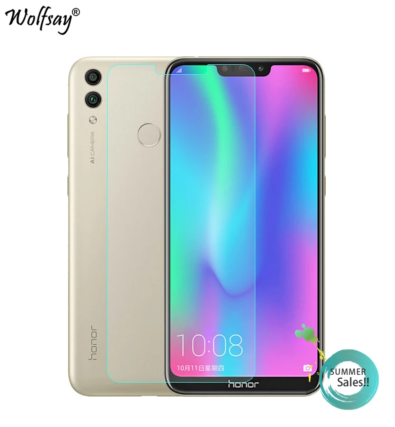 Закаленное стекло Wolfsay для huawei Honor 8C 2 шт. защитная пленка | Мобильные телефоны и