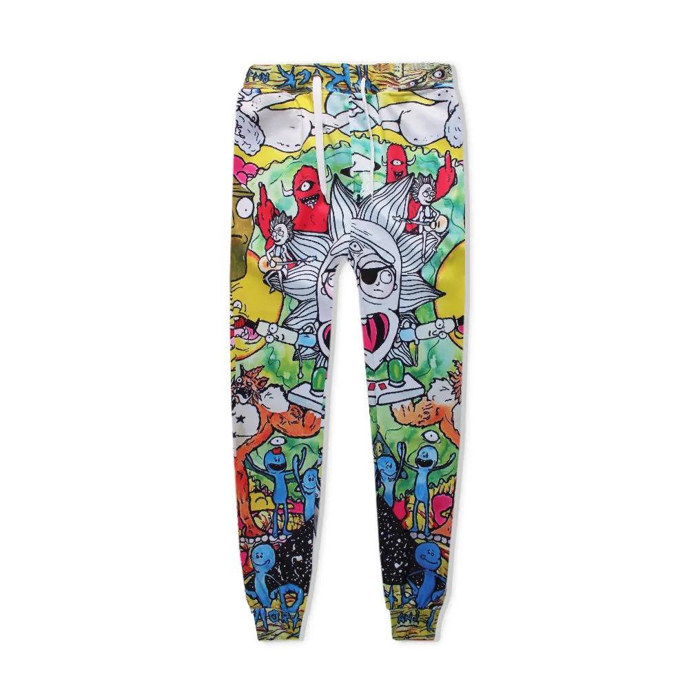 Pants Спортивные костюмы с капюшоном с 3D принтом Рик и Морти, Модный комплект из 2 предметов, толстовки с капюшоном+ штаны, пуловер, S-XXL, брендовый спортивный комплект - Цвет: Pants