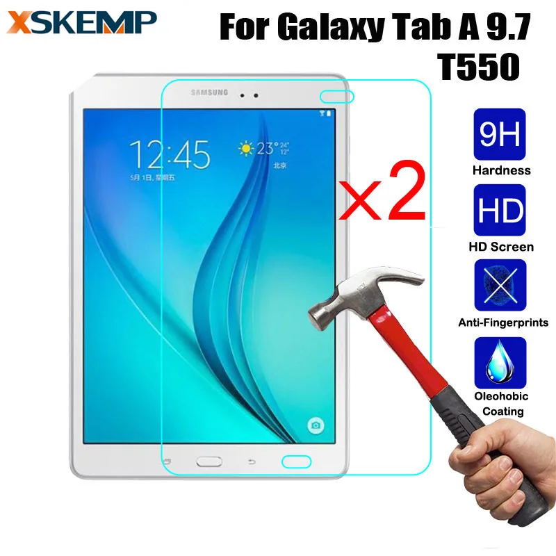 2 шт 9H планшет взрывозащищенное Закаленное стекло для samsung Galaxy Tab A 9,7 T550 T551 T555 Защитная пленка для экрана