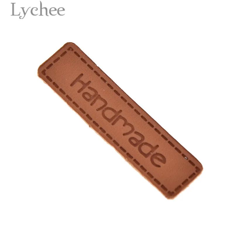 Lychee Life 50 шт. ручной работы буквенный узор из искусственной кожи метки Прямоугольник Тисненые этикетки DIY этикетки типа «флажок» для одежды аксессуары