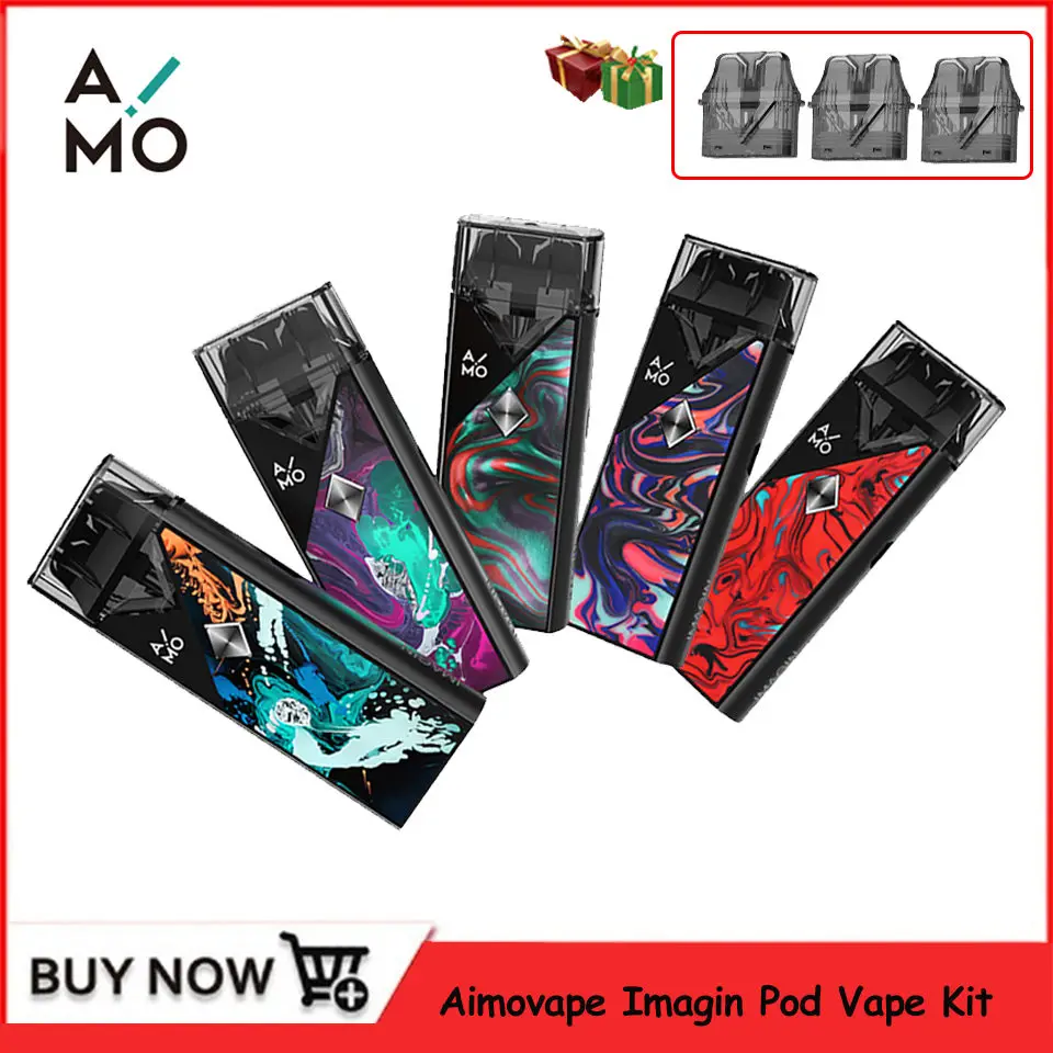 Origina OVNS Aimovape Imagin Pod Vape Kit Starter Pen 1100 мАч с емкостью 3 мл 1.2ohm картридж испарителем |
