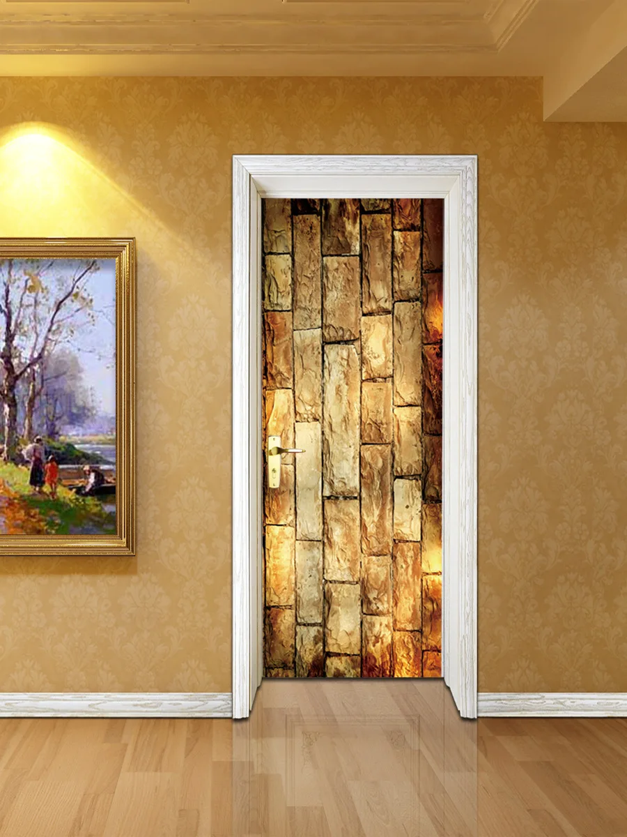 Винтажная каменная кладка 2 шт./компл. 3D Водонепроницаемая настенная Дверь