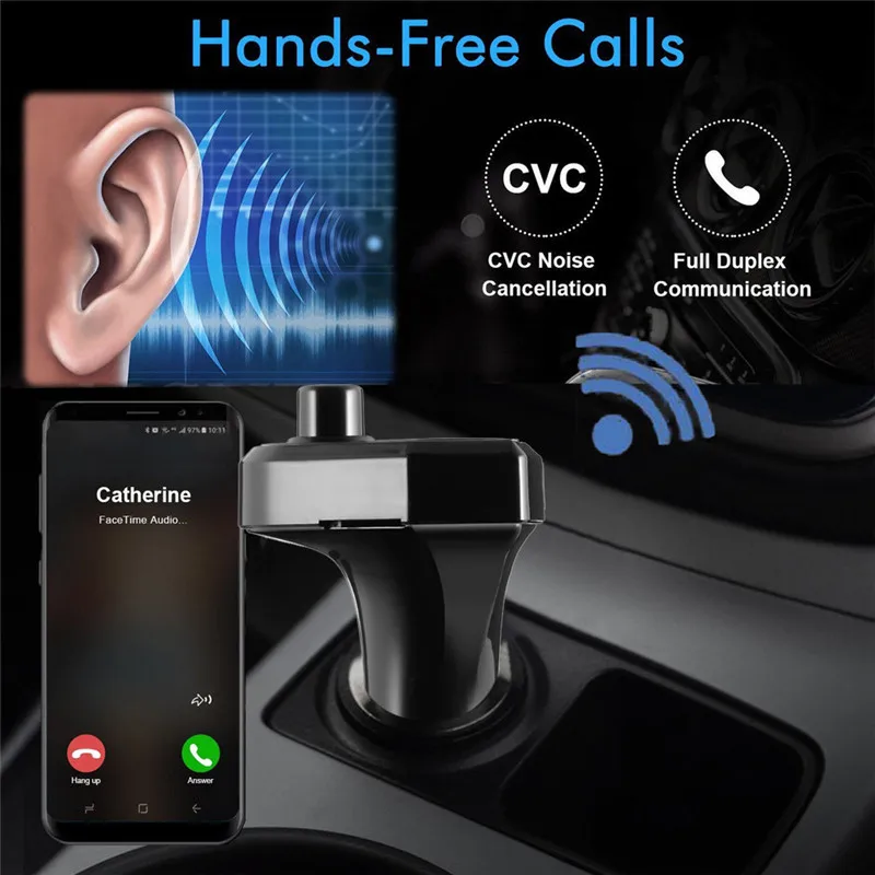Автомобильный fm передатчик с Bluetooth радио адаптер USB зарядное устройство mp3 плеер