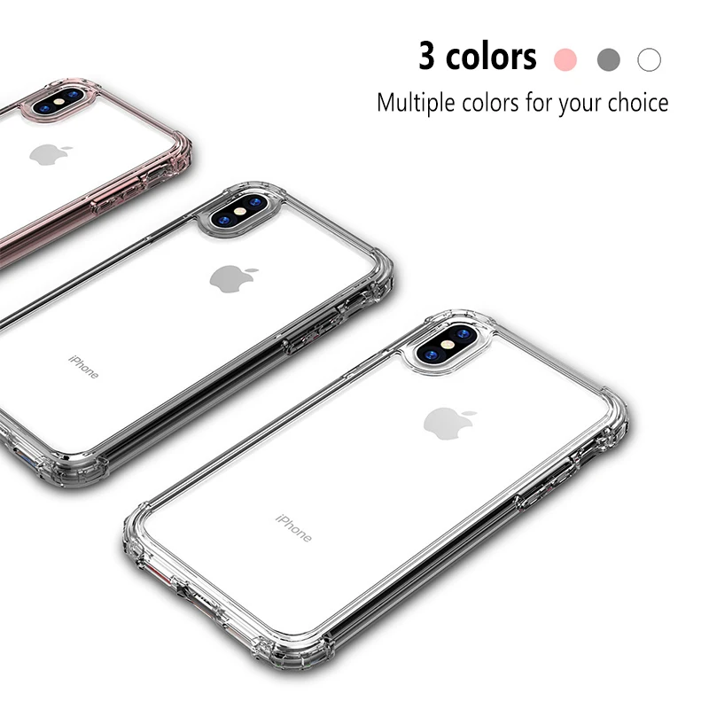 Противоударный прозрачный мягкий чехол для iPhone 12 11Pro Max X XS XR 6S 7 8 Plus силиконовый