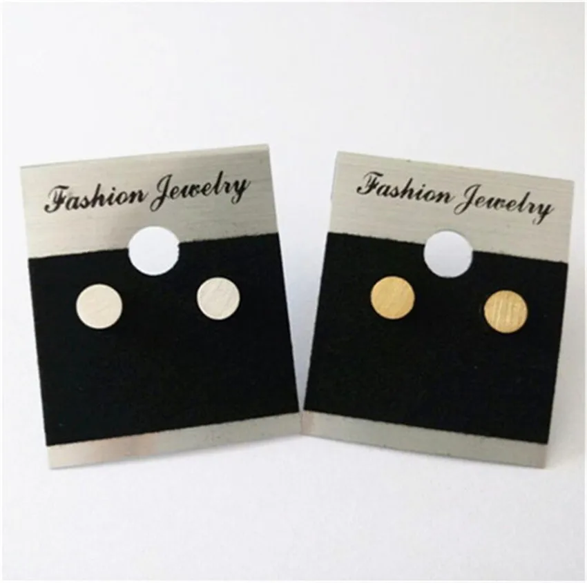 Женские серьги пусеты Круглые Гладкие золотого и серебряного цвета украшения в