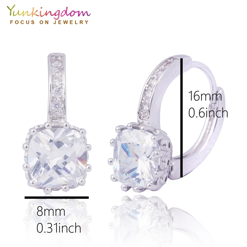 Серьги-кольца Yunkingdom круглые фиолетовые геометрические серьги белого и золотого