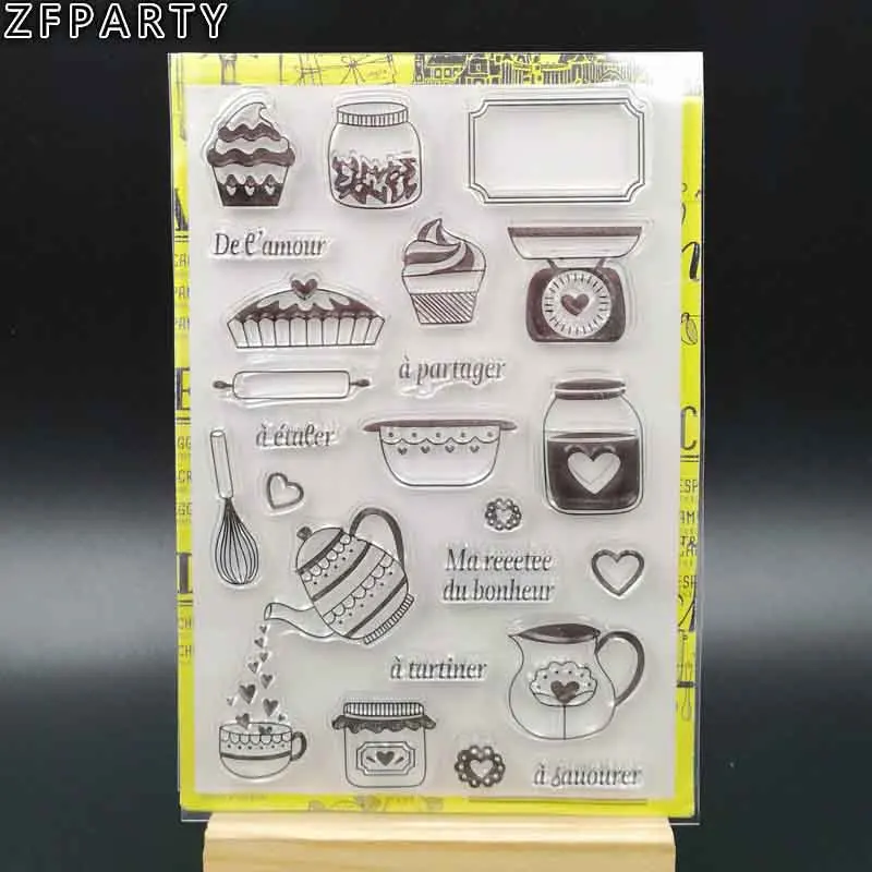ZFPARTY чайный/балетный/торт прозрачный Французский силиконовый штамп/уплотнение