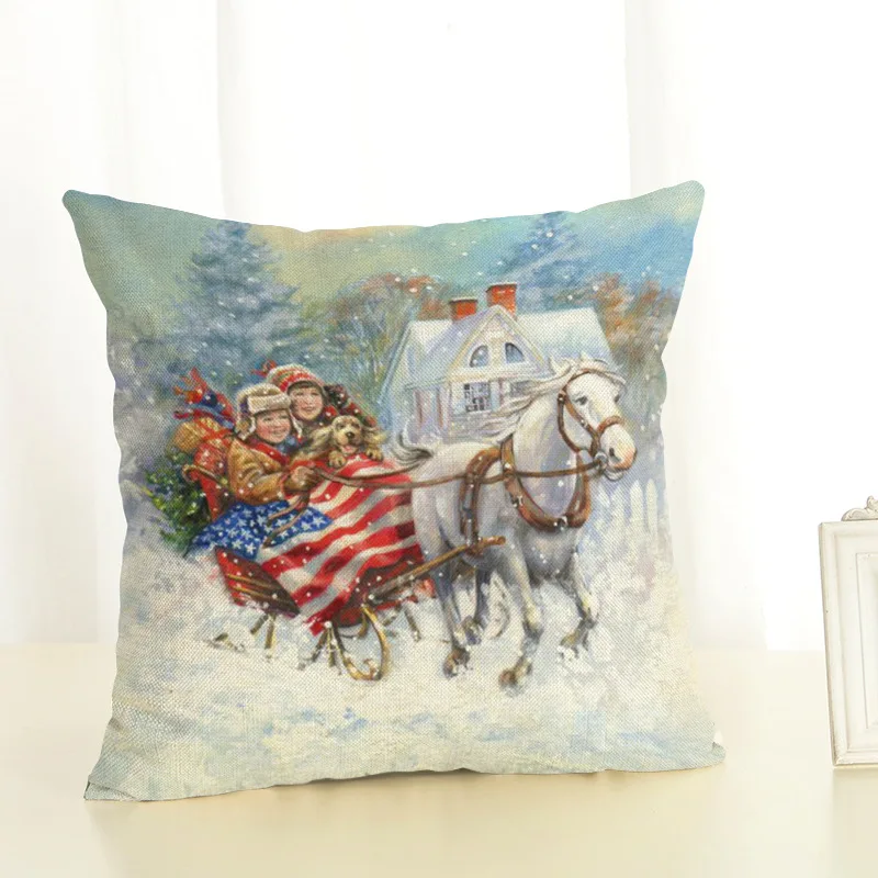 Наволочки с 3D принтом Санта Клауса наволочки для дивана льняная хлопковая