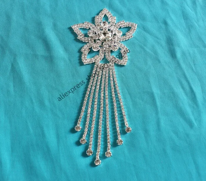 2 шт./лот аппликация со стразами и звездочками с бахромой серебристого