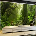 3D обои, современный зеленый лес, пейзаж, фото, настенная живопись, гостиная, ТВ, диван, фон, водонепроницаемая настенная ткань, домашний декор 3 D