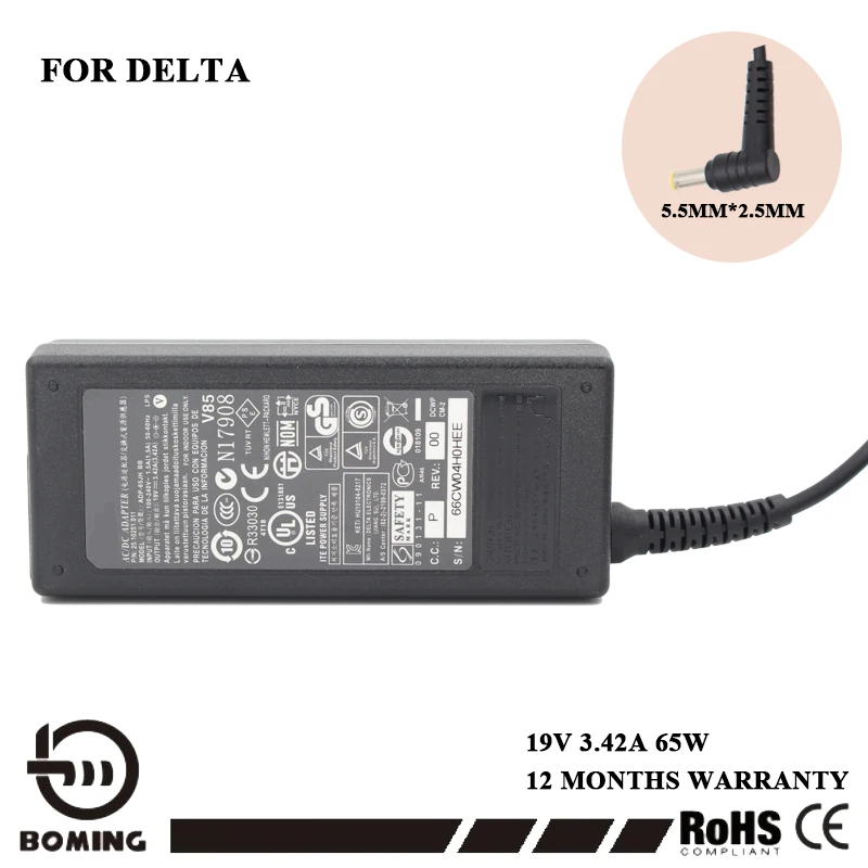 Switch Power 65W 19V 3.42a Adapter DC Plug 5.5*2.5 mm Wall Charger for Delta Compatible For HP ASUS Acer Laptop | Компьютеры и офис