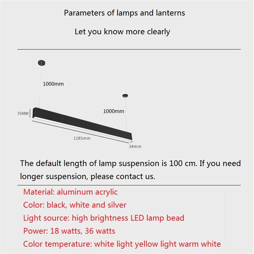 Простая лента LED подвесной светильник современный скандинавский дизайн