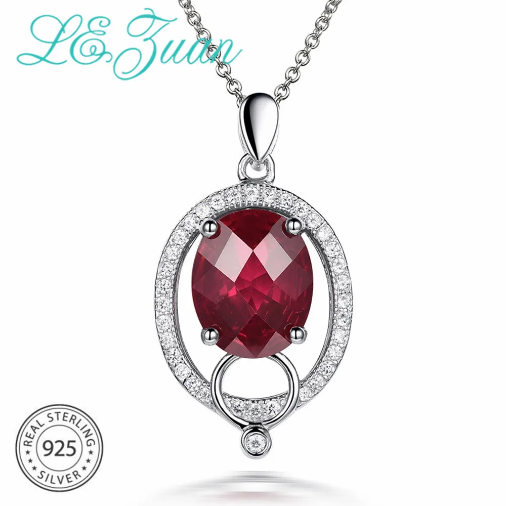 Подвеска L & zuan белая Золотая овальная 3 62ct рубин для женщин из стерлингового