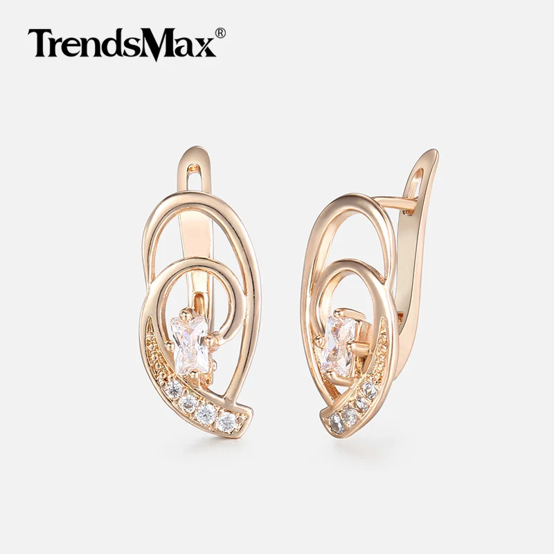 Женские серьги из розового золота 585 пробы с фианитом|dangling earrings for women|dangle earringsearrings
