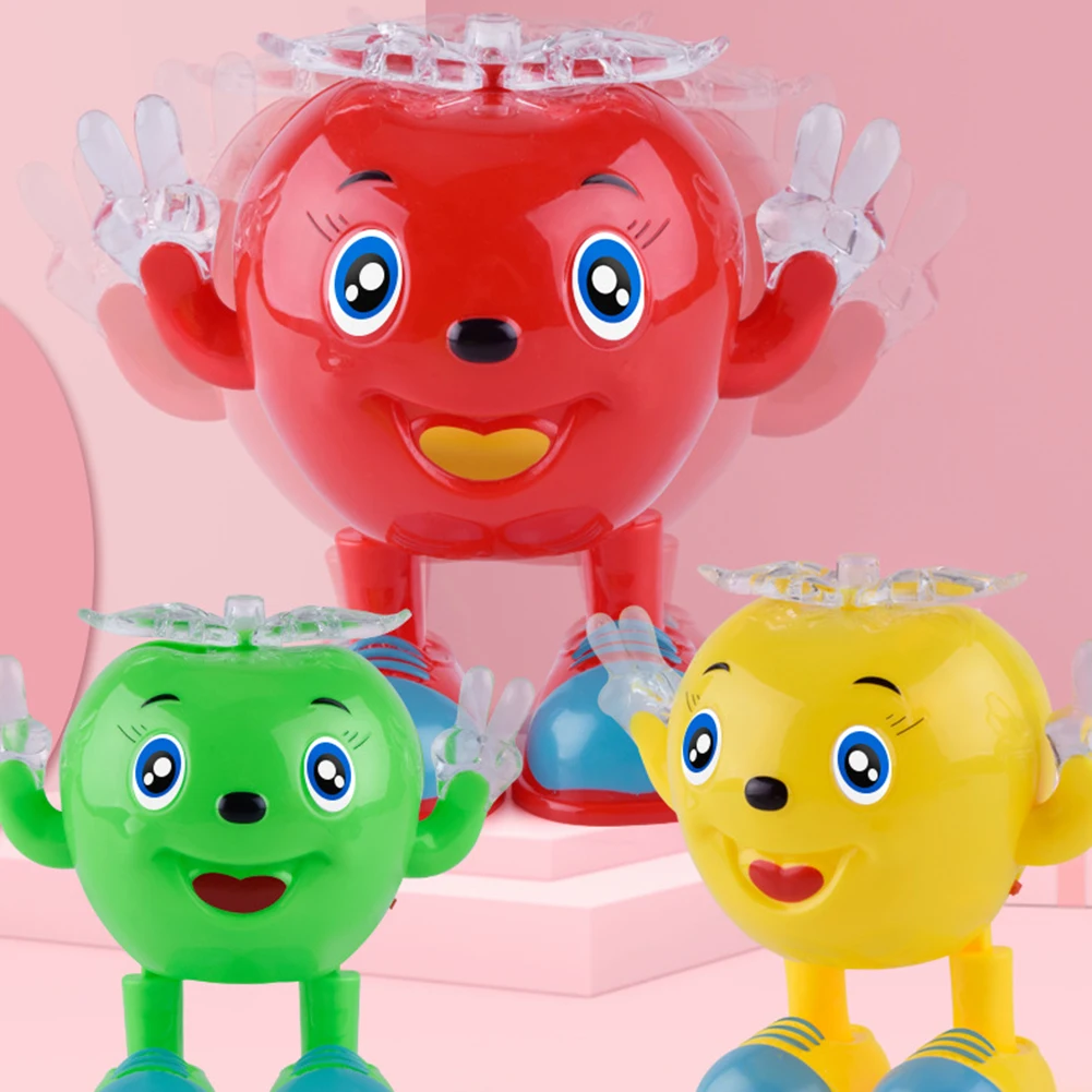 Random Color Cute Electric Toy Dancing Lightining Apple Robot with LED Flashing Music Kids Interactive Toys for children brinquedos juguetes - Цвет: Random Color