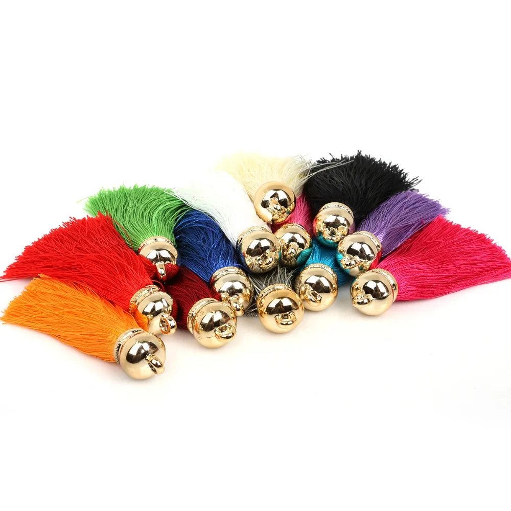 15x70m 2pcs/bag Electroplated Gold CCB Bell+Rayon Tassel DIY Vintage Bbohemian Style Earrings Necklace Jewelry For Woman Ladies | Украшения