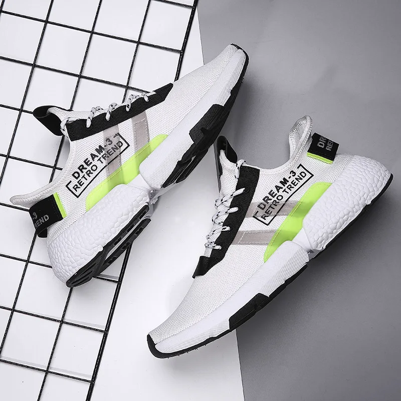 Hemmyi Mens Shoes Casual Summer Mesh Breathable Sneakers White Comfortable Lace-Up Trainers Zapatillas Hombre Deportiva | Обувь