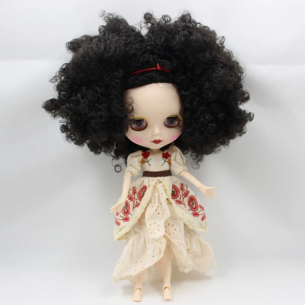 Кукла ICY DBS Blyth телесная кукла короткие волнистые волосы вьющиеся темные
