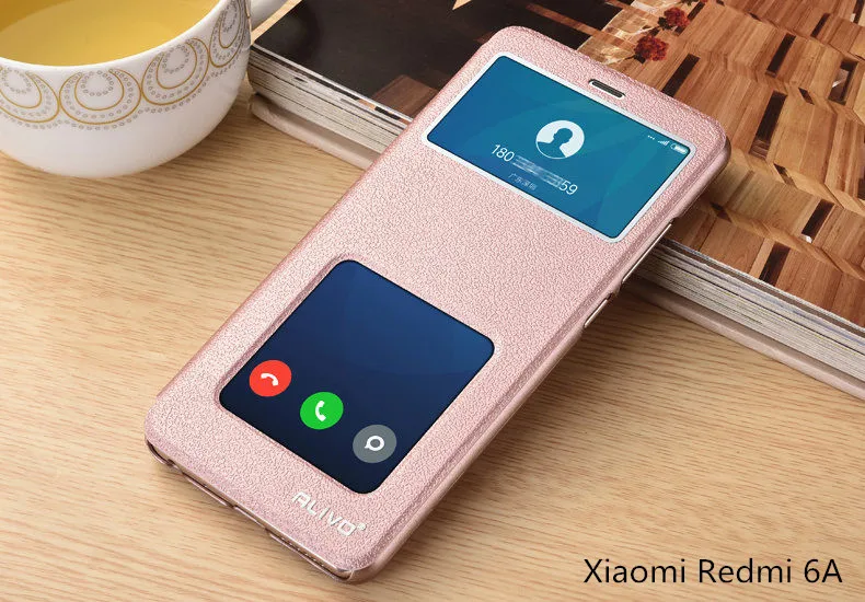 Xiaomi redmi 6A case Business View Window PU Leather Case For mi a2 lite Flip Stand Cover ALIVO Brand #04011 |