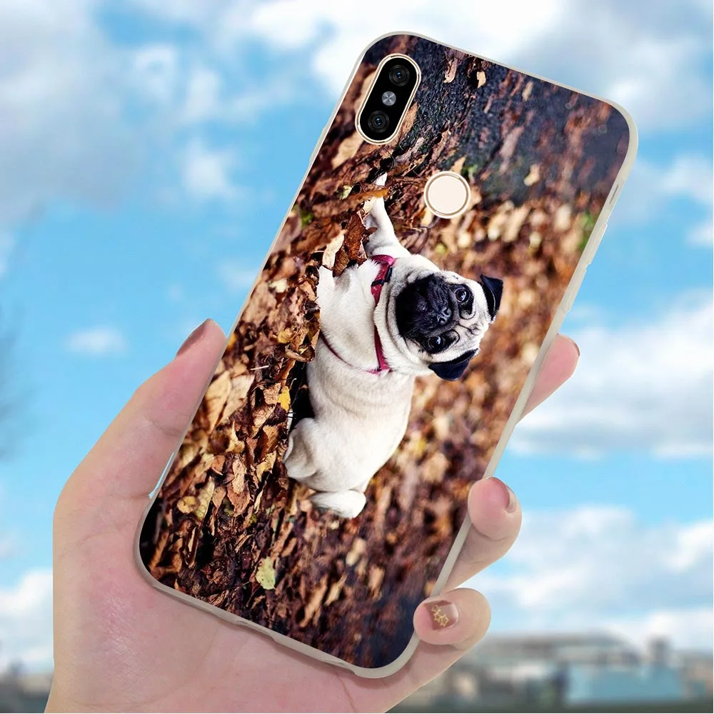 Мягкий чехол для телефона из ТПУ Redmi Note 7 с рисунком мопса 4X A2 A1 4A Plus 5A Prime 6A 6 Pro Xiaomi Mi
