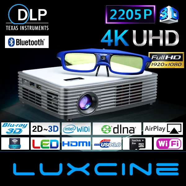 4 К Видео Ultra HD LED 3D Проектор Z4000/Проектор Для Домашнего Кинотеатра/Blu Ray 2205 P Android OS