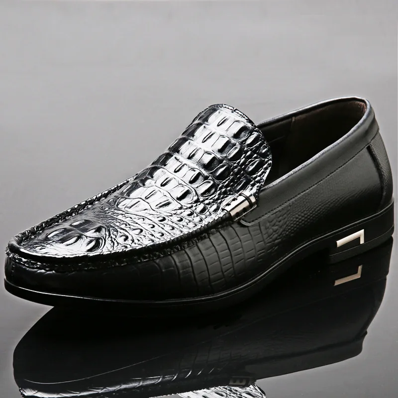 Fashion Crocodile Genuine Leather Men's Shoes Soft Moccasins Men Loafers Luxury Brand Flats New 2019 Autumn | Обувь