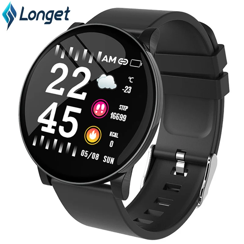 Longet W8 умный Браслет, погода, измерение артериального давления, водонепроницаемый IP67 фитнес-трекер, контроль музыки, смарт-браслет, новинка для iPhone