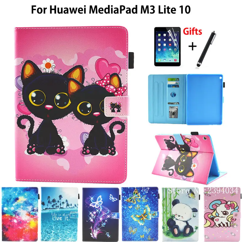 Чехол для Huawei MediaPad M3 Lite 10 1 &quotBAH W09 BAH AL00 чехол L09 с рисунком кошки панды из