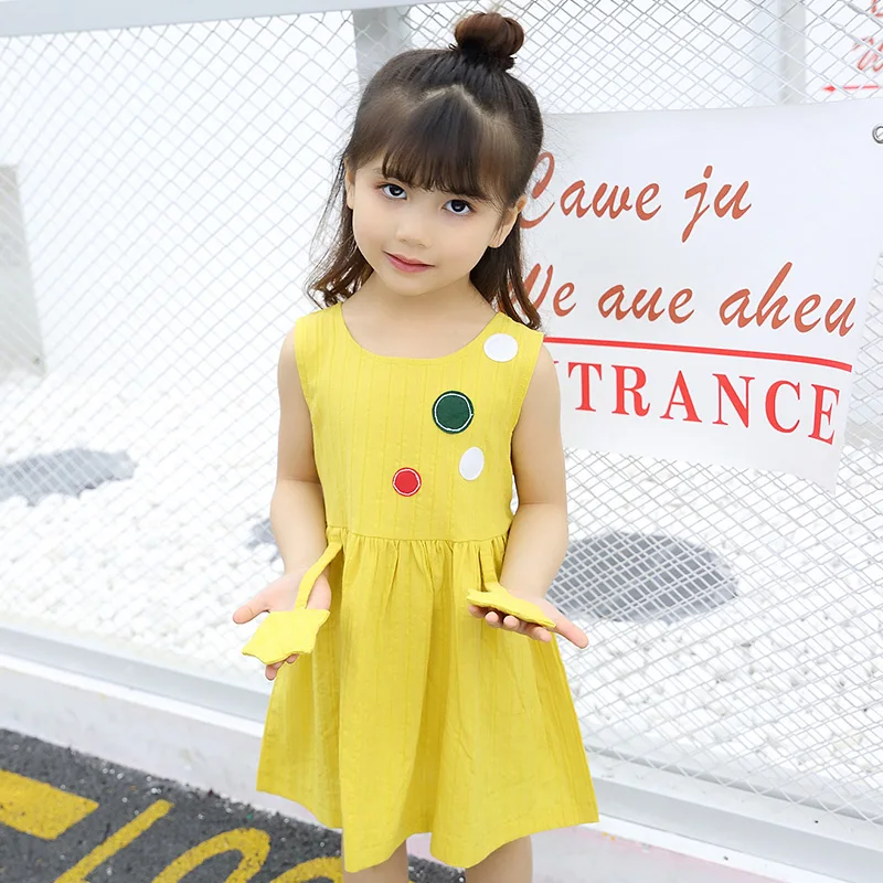 2018 Повседневное одноцветное платье без рукавов для девочек летние сапоги до