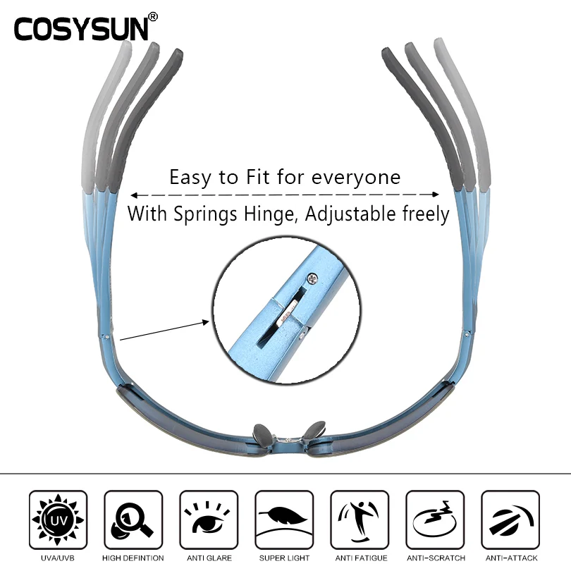 Мужские поляризованные солнцезащитные очки COSYSUN мужские из алюминиевого сплава