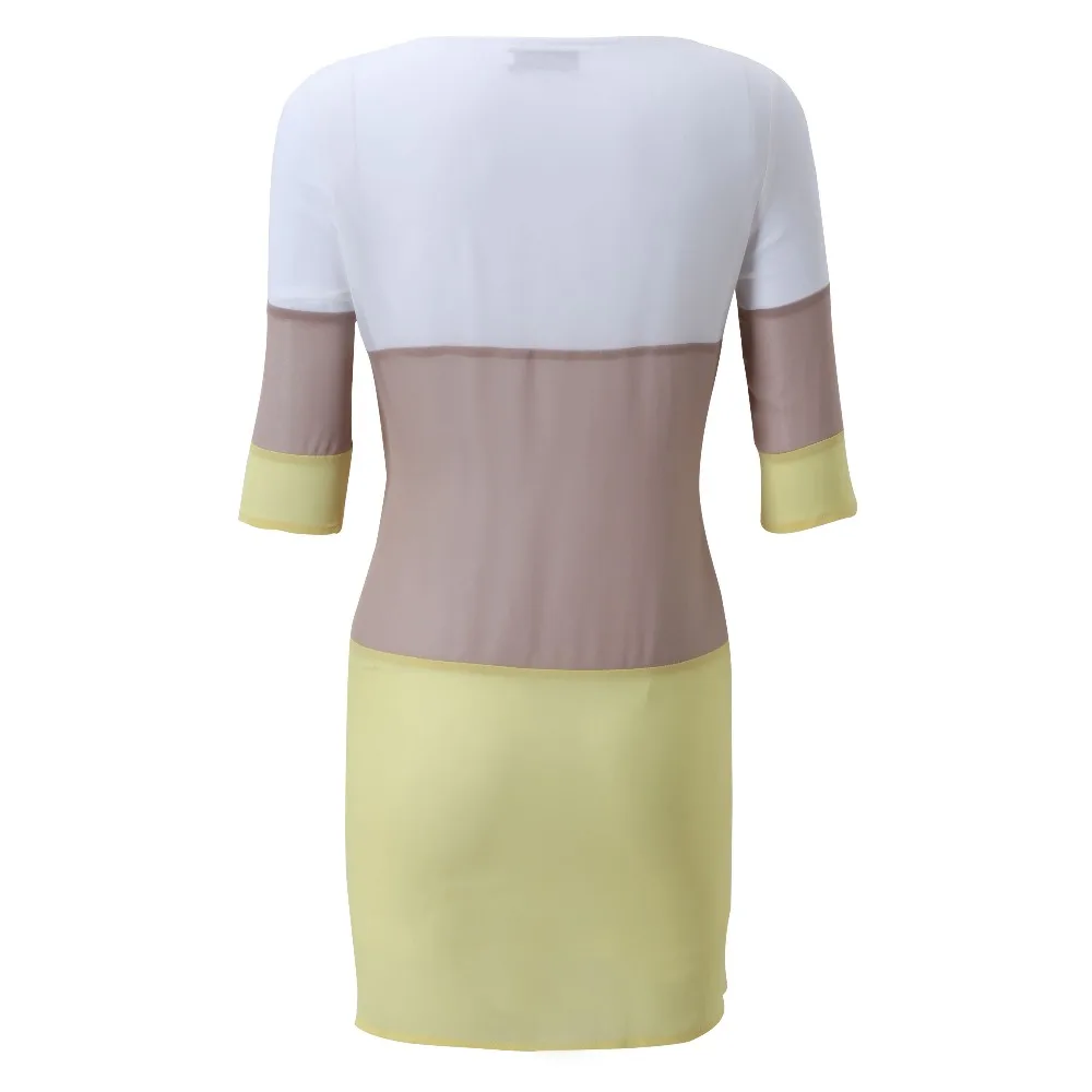 Плюс шифон Для женщин платья прямые женские офисные пуловер Половина рукава Лето