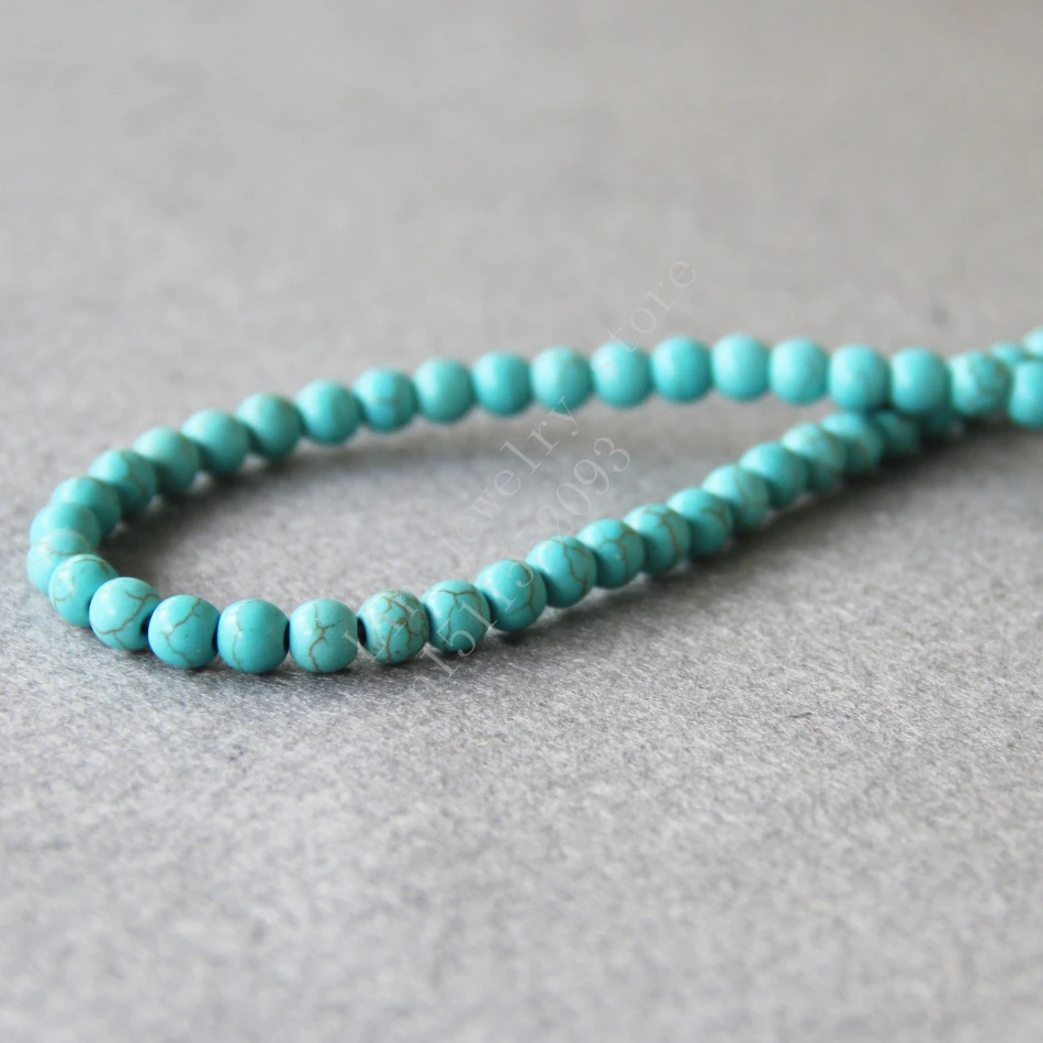 

T8467 New 6mm Blue Turkey Stone beads Round Beads,Fashion Style Fit DIY Jewelry making wholesale