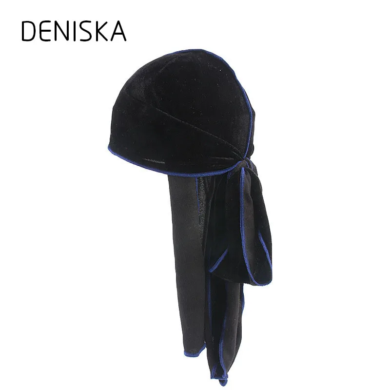 Дениска новый роскошный Для мужчин бархат Durags Бандана тюрбан шляпы парики ДУ Durag
