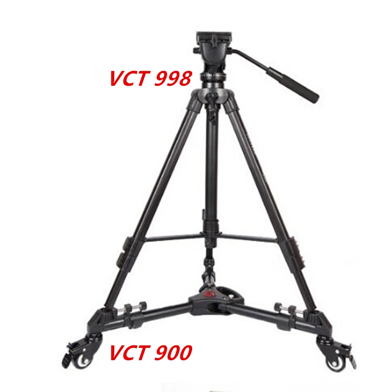 Профессиональная видеокамера YUNTENG VCT998 с жидкой головкой штатив + 3 колеса VCT900