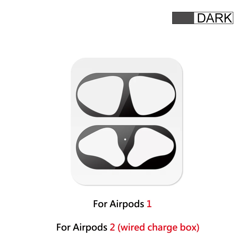 Black Горячая Распродажа, металлическая Пылезащитная наклейка для Apple AirPods, чехол, пылезащитная защитная наклейка, защитная пленка, аксессуары для Air Pods - Цвет: Black