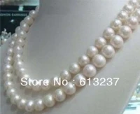 hot free shipping new fashion style diy 8 9mm white akoya cultured pearl necklace 34 my4566