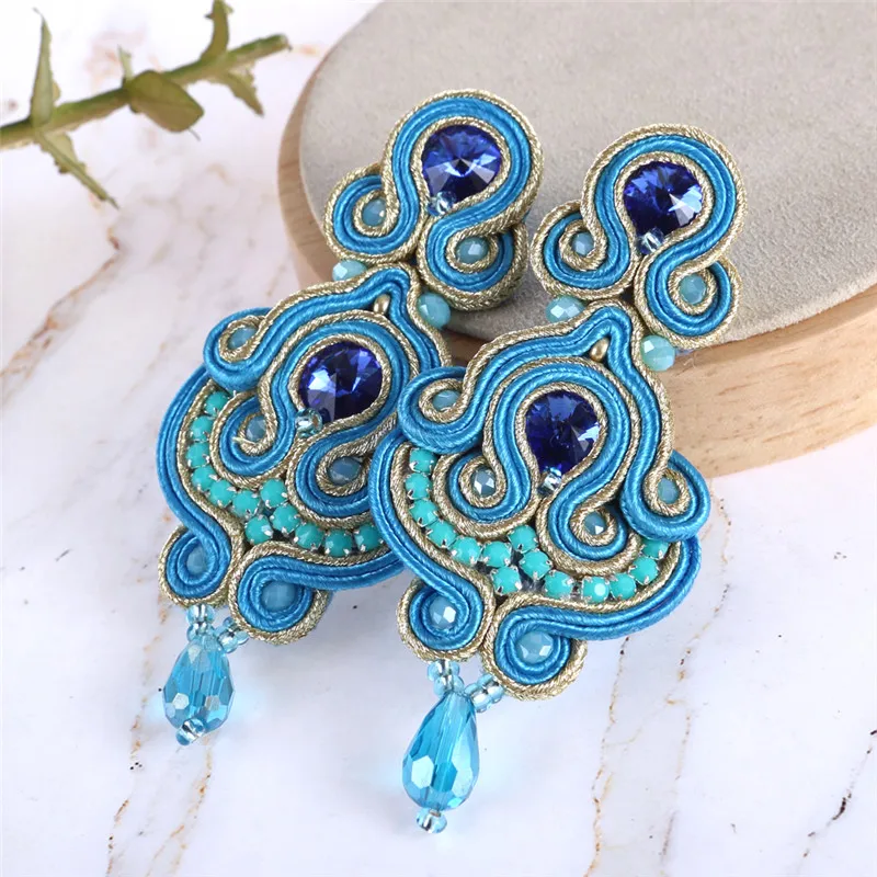 Женские этнические серьги подвески KPACTA простые ручной работы