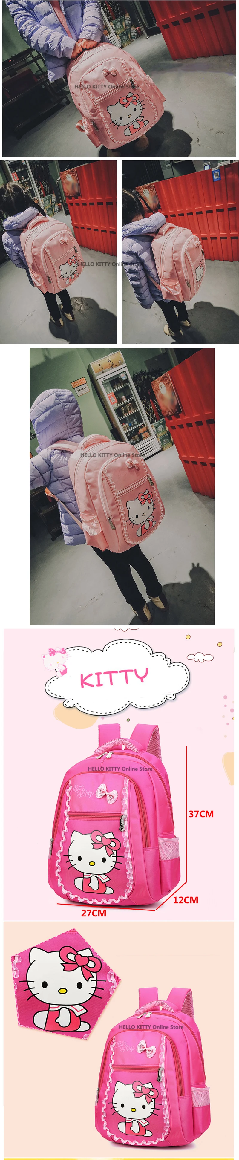 Kawaii Мультяшные Розовые hello kitty Рюкзаки милые Мультяшные детские KT рюкзаки для девочек детские школьные сумки детские подарки хорошее качество