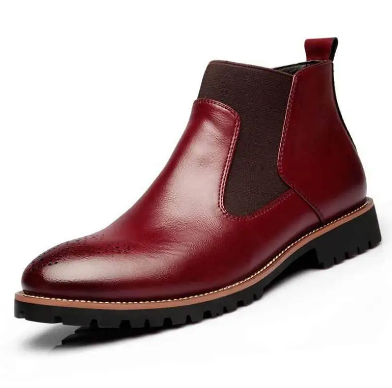 DADIJIER Spring/Winter Fur Men's Chelsea Boots British Style Fashion Ankle Brogues Soft Leather Casual Shoes Wyq157 | Обувь