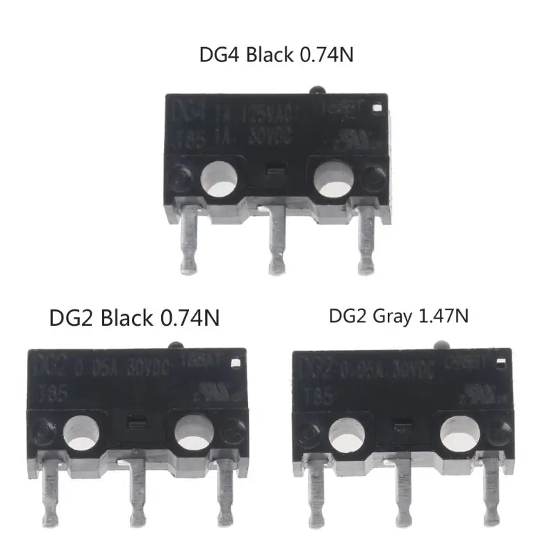 

Микропереключатель DG2 T85, 0,05a, 30 В постоянного тока, DG4, T85, 1A, 125 В переменного тока, 1A30VDC, DG2, DG4, 1,47n, черный, 0,74n, 1 шт.
