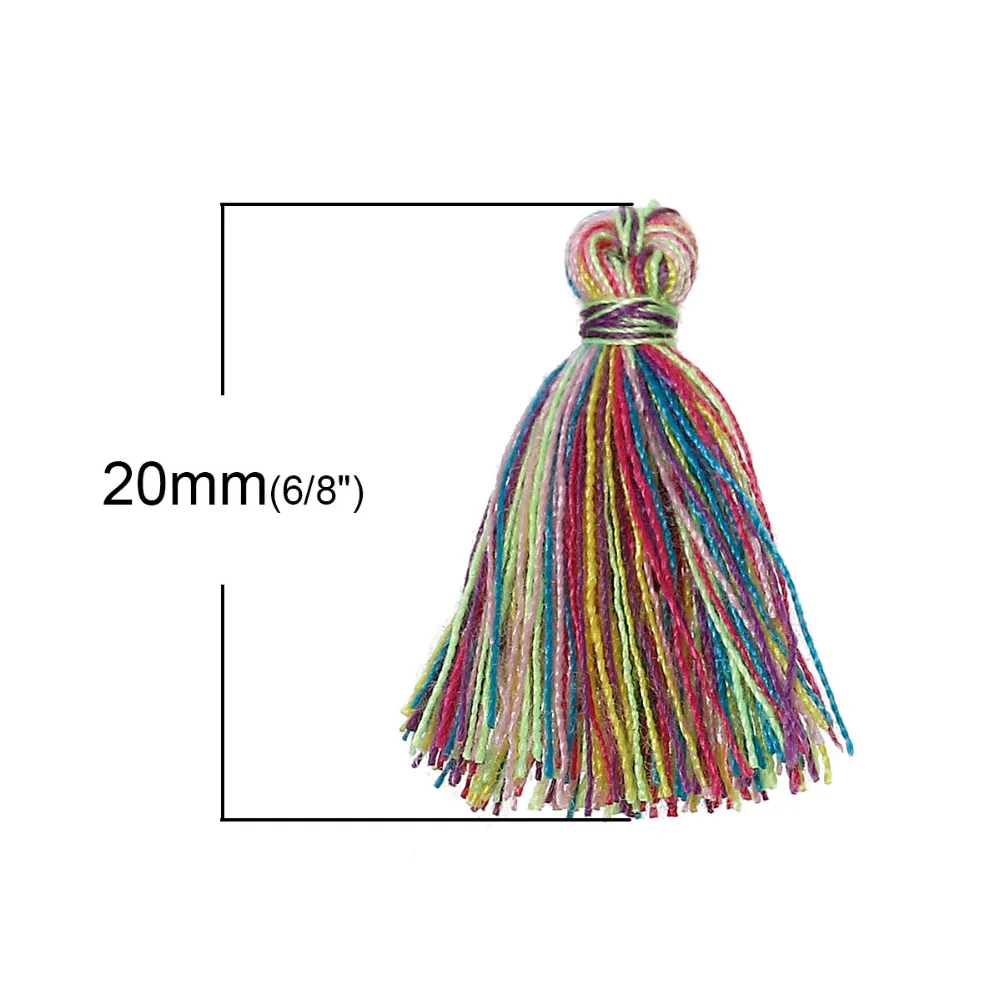 DoreenBeads хлопок шелковистая кисточка многоцветный 25 мм (1 &quot) длинный 4 шт | Дом и сад