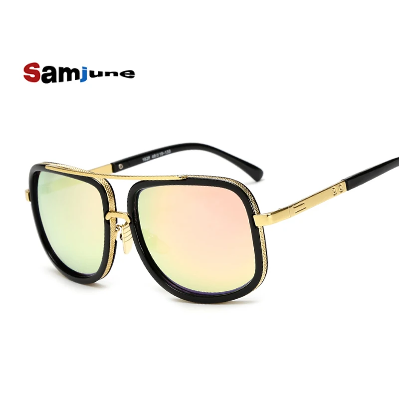 Мужские и женские солнцезащитные очки Samjune роскошные брендовые Квадратные